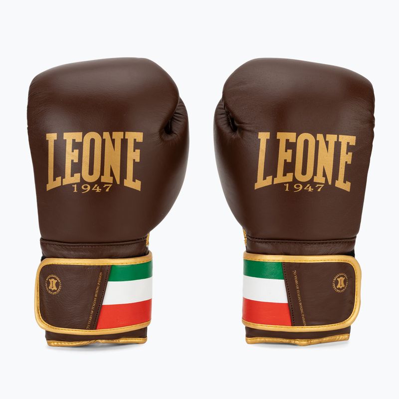 Боксови ръкавици LEONE 1947 Italy '47 black/white/brown 2