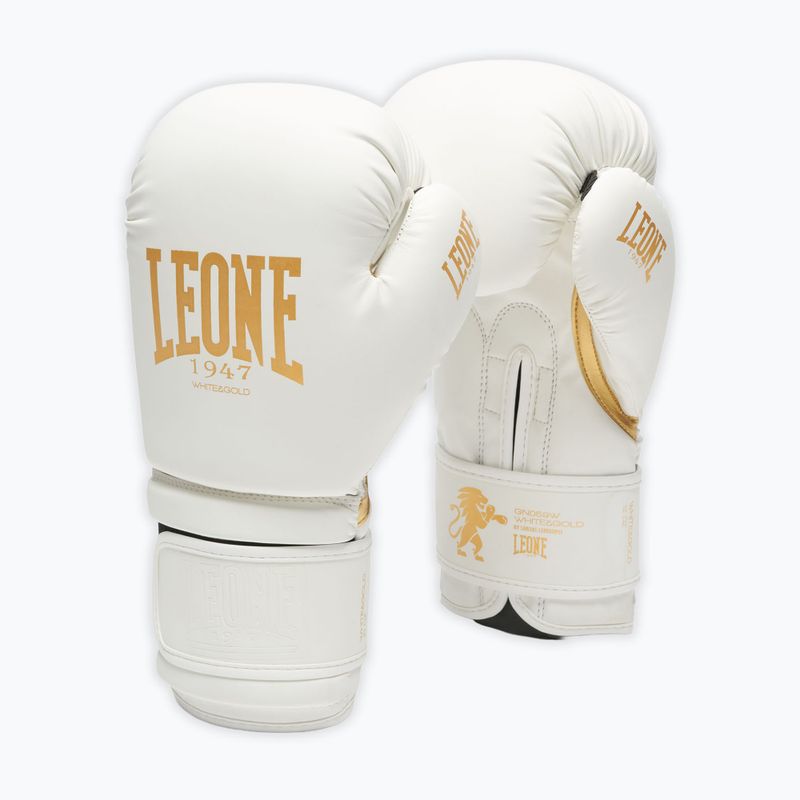 Боксови ръкавици LEONE 1947 Idol white/gold 2