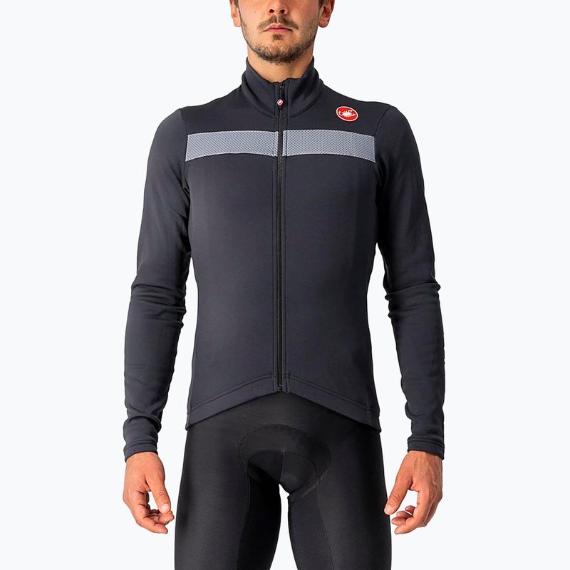 Мъжки суитшърт за колоездене Castelli Puro 3 FZ light black/silver reflex