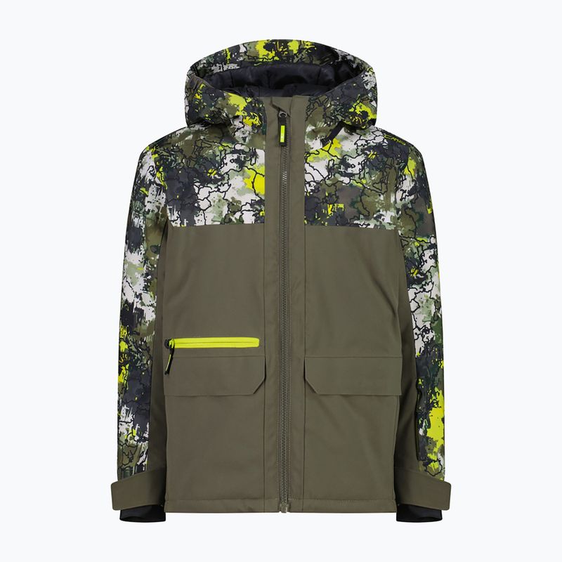 Детско скиорско яке CMP 36W0714P Fix Hood olive/acido