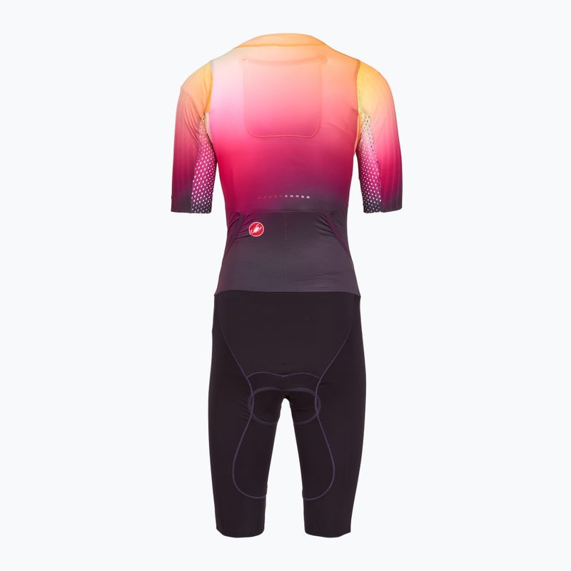 Дамски велосипеден гащеризон Castelli Free Sanremo 3 SS W dark night shade/vivid orange-bright rose 2