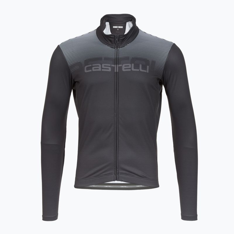 Мъжка блуза с дълъг ръкав за колоездене Castelli Apice Thermal dark grey/smoky grey/silver grey