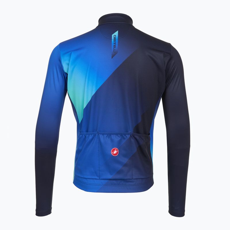 Мъжка блуза с дълъг ръкав за колоездене Castelli Amplify Thermal belgian blue/azzurro italia/pool blue 2