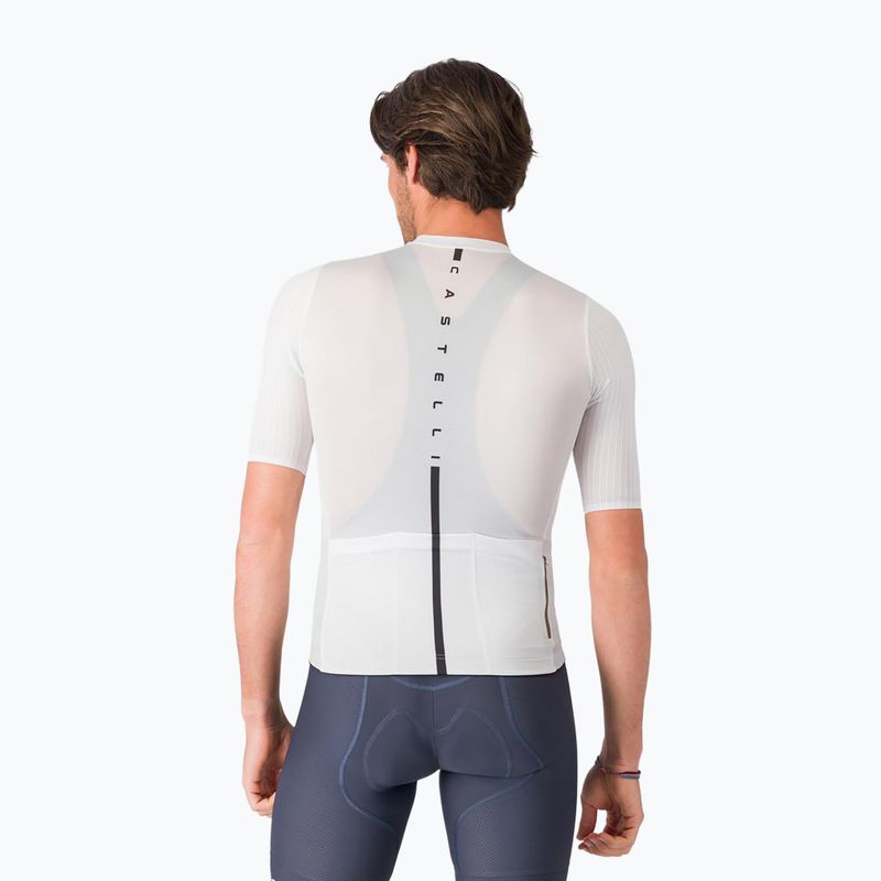 Мъжка тениска за колоездене Castelli Drittone Logo white/black 3
