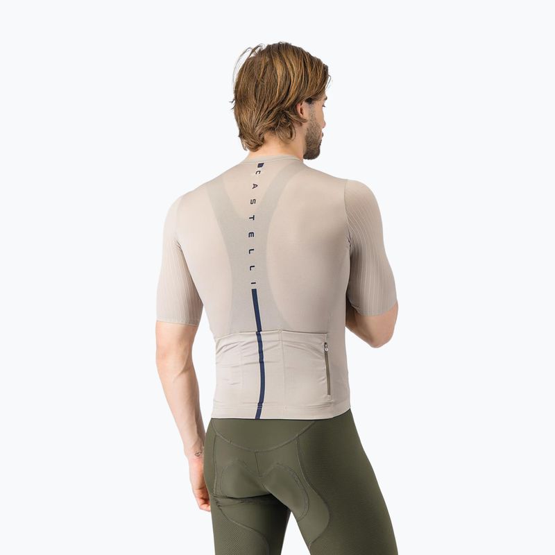 Мъжка тениска за колоездене Castelli Drittone Logo clay/belgian blue 3