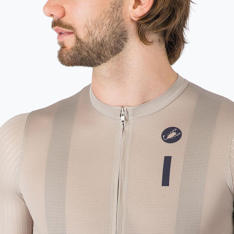 Мъжка тениска за колоездене Castelli Drittone Logo clay/belgian blue 4