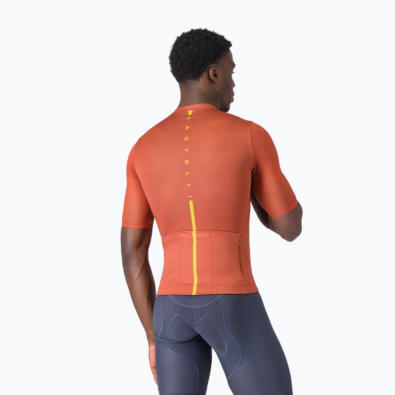 Мъжка тениска за колоездене Castelli Drittone Logo paprika/mango mojito 2
