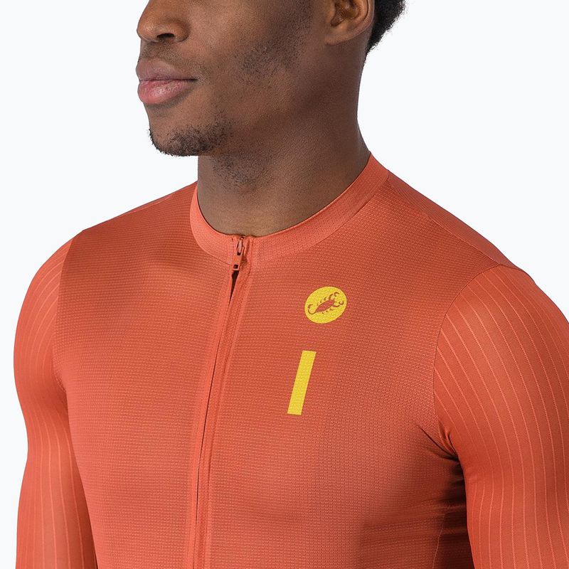 Мъжка тениска за колоездене Castelli Drittone Logo paprika/mango mojito 3