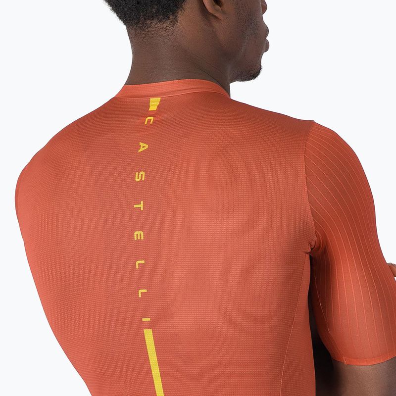 Мъжка тениска за колоездене Castelli Drittone Logo paprika/mango mojito 4