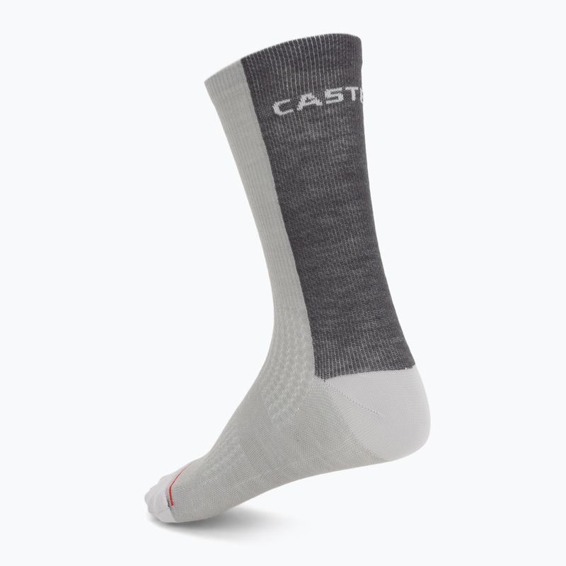 Мъжки чорапи Castelli Castelli Logo 18 Merino Sock silver gray/dark gray 2