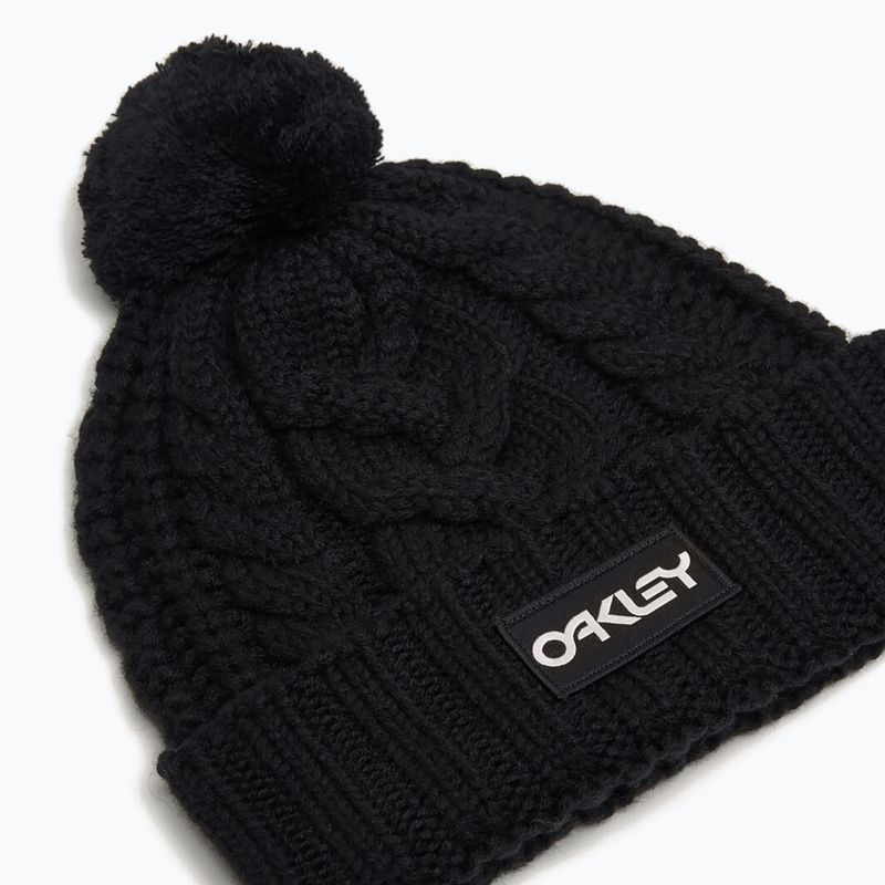 Зимна шапка Oakley Harper Pom Beanie black/white logo 2