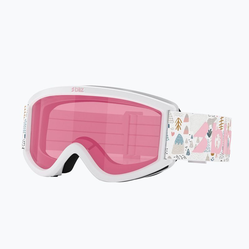 Детски скиорски очила Bliz Pixie Jr matte white/pink