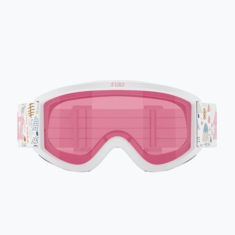 Детски скиорски очила Bliz Pixie Jr matte white/pink 2