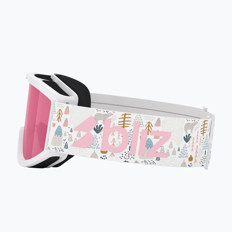 Детски скиорски очила Bliz Pixie Jr matte white/pink 4