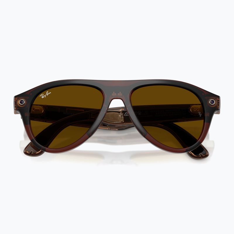 Очила с камера Ray-Ban Meta Aviator transp. umber/trs jade 9