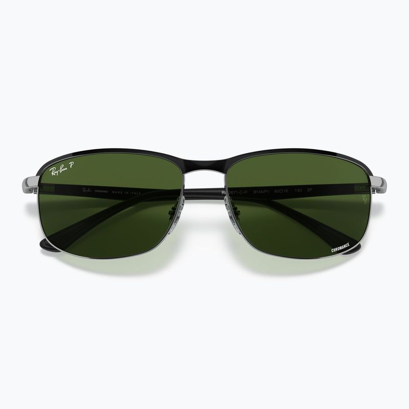 Слънчеви очила Ray-Ban Rb3671 Polarized+ Lenses black silver/dark green polarized+ 3