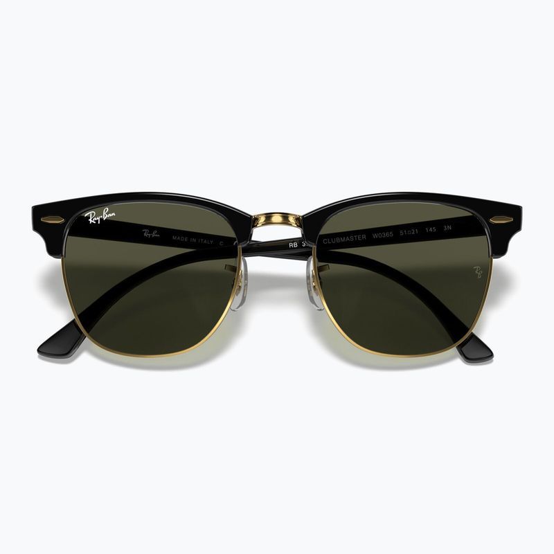 Слънчеви очила Ray-Ban Clubmaster Classic black/gold/green g-15 3