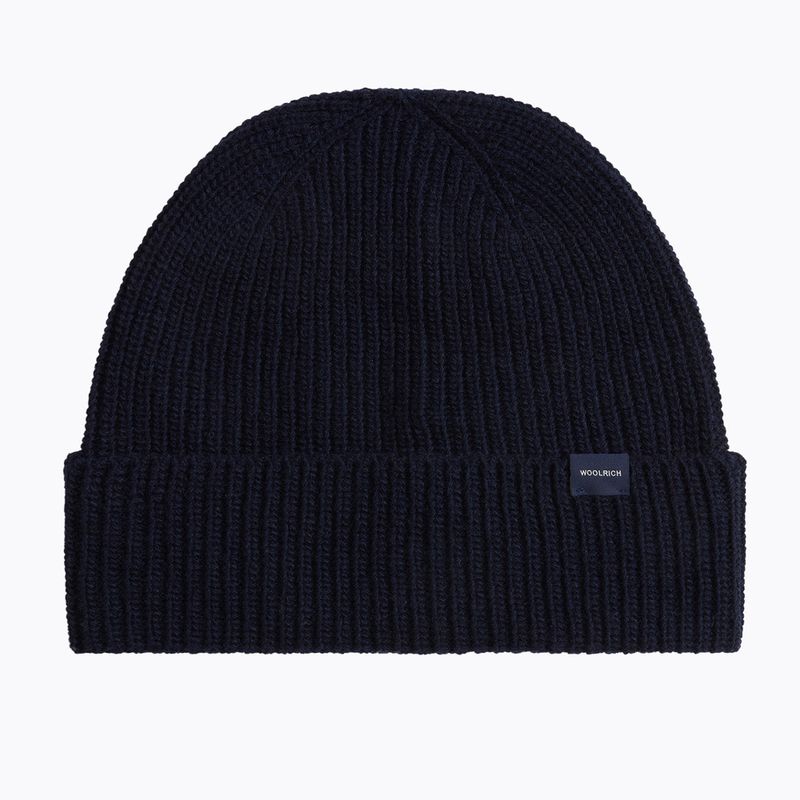 Мъжка зимна шапка Woolrich Knitted Ribbed Beanie melton blue