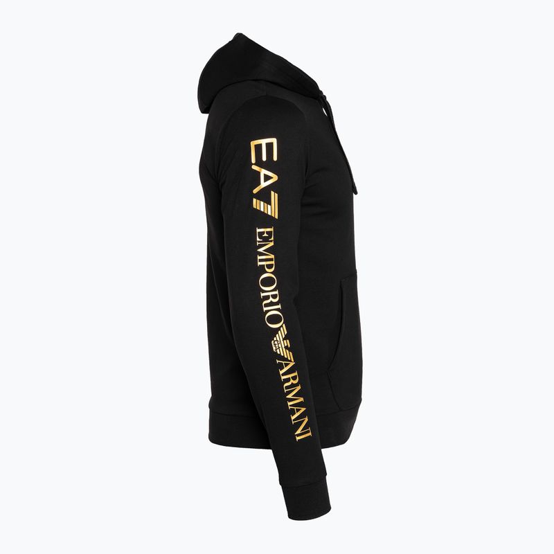 Мъжки суитшърт EA7 Emporio Armani Train Logo Series Hoodie Extended Logo Coft black/gold logo 8