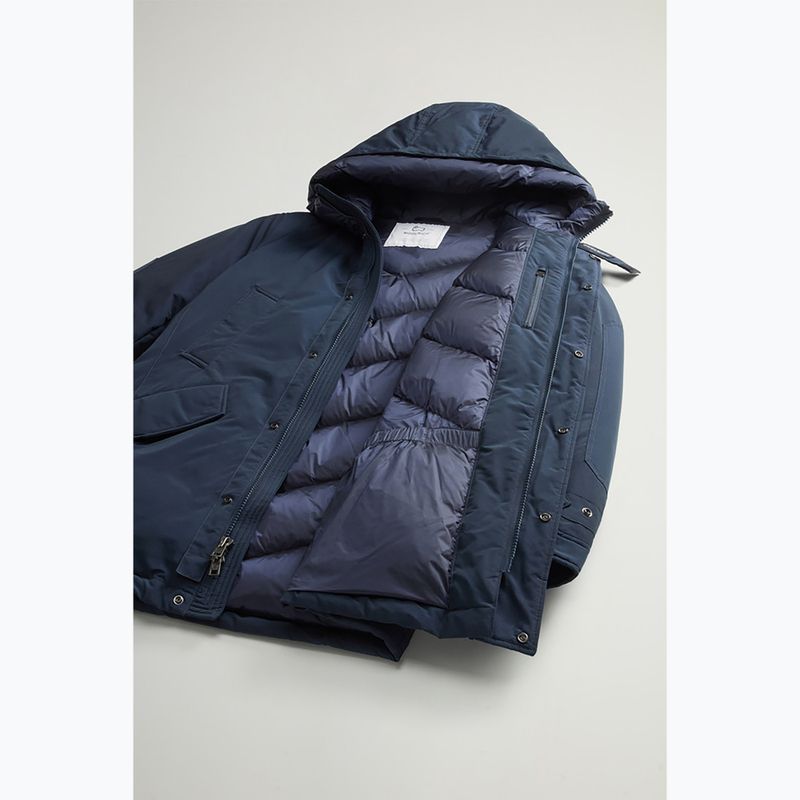 Мъжка парка Woolrich Polar с висока яка melton blue 5