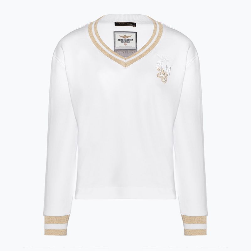 Дамски суитшърт Aeronautica Militare Lady V-Neck bianco ottico