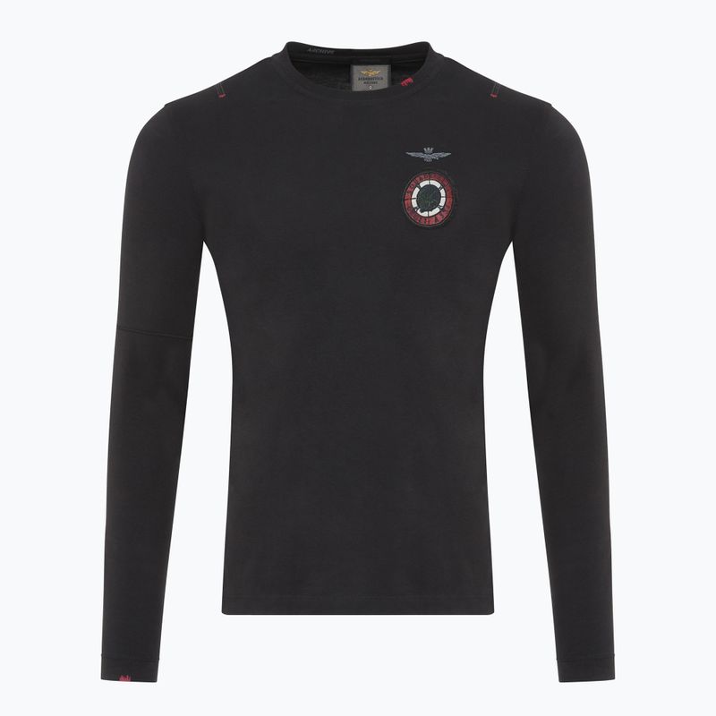 Мъжка блуза с дълъг ръкав Aeronautica Militare Flying Team jet black