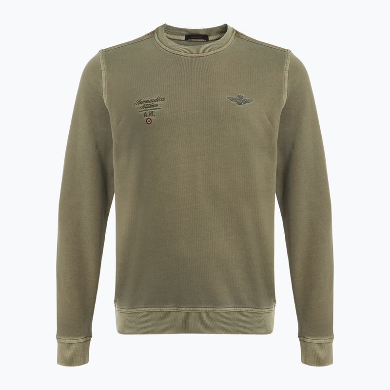 Мъжки суитшърт Aeronautica Militare Girocollo military olive washed