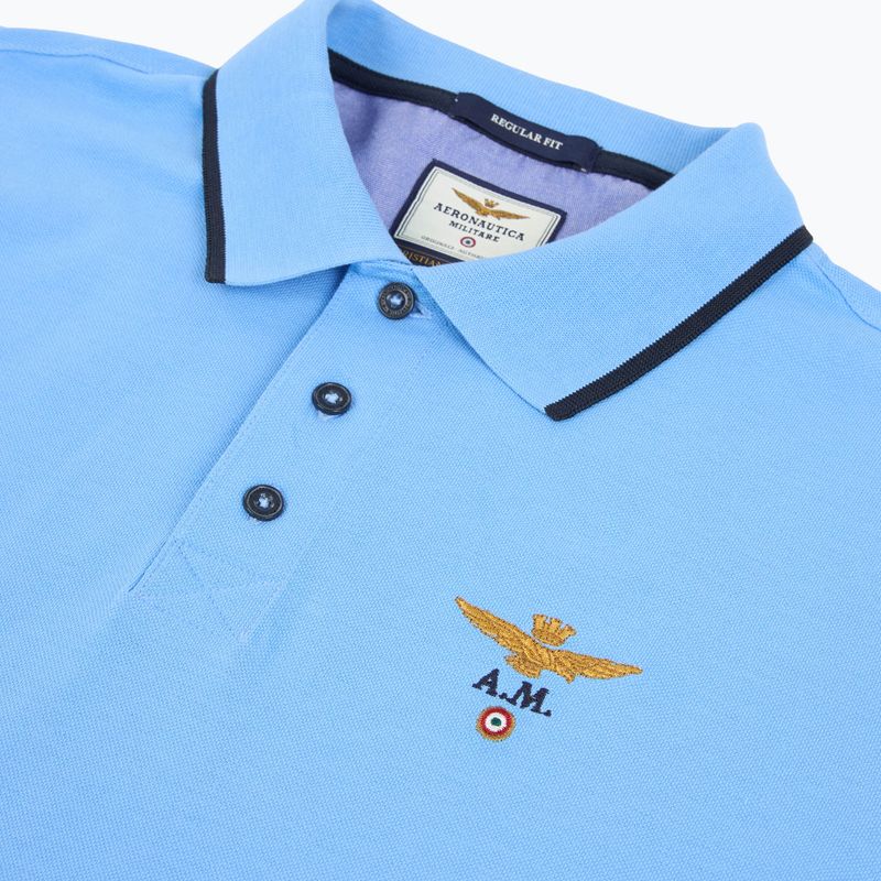 Тениска Aeronautica Militare PO1308UP00082 Polo silver lake blue 3