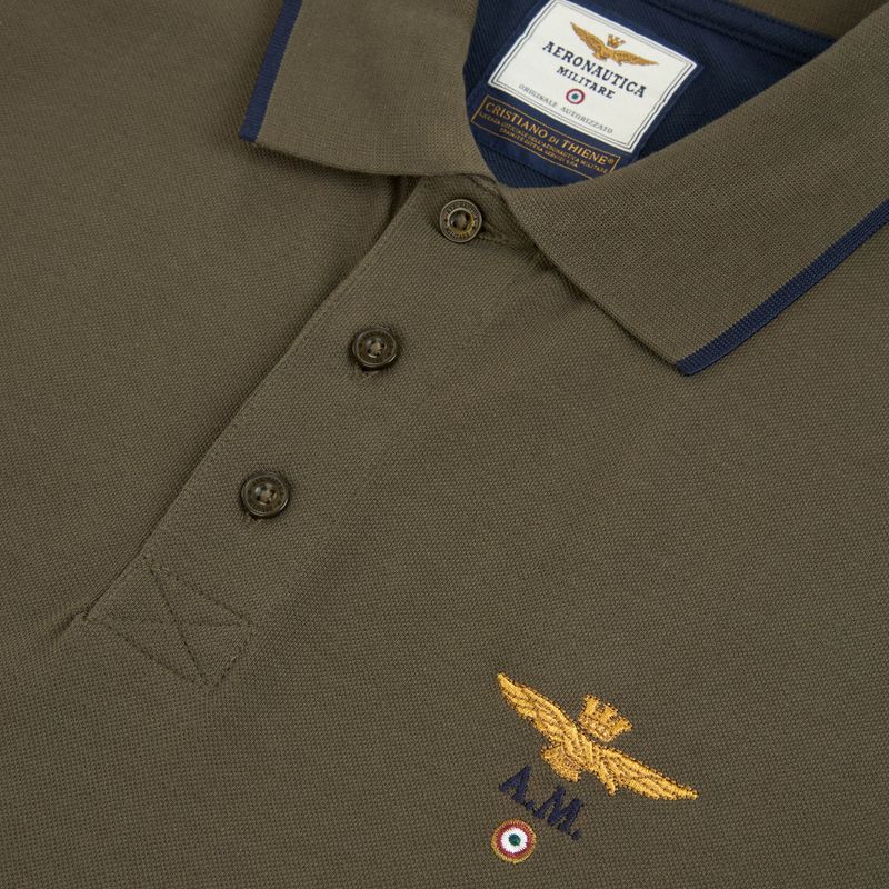 Мъжка поло тениска Aeronautica Militare 262PO1308UP00082 Polo verde scuro 3
