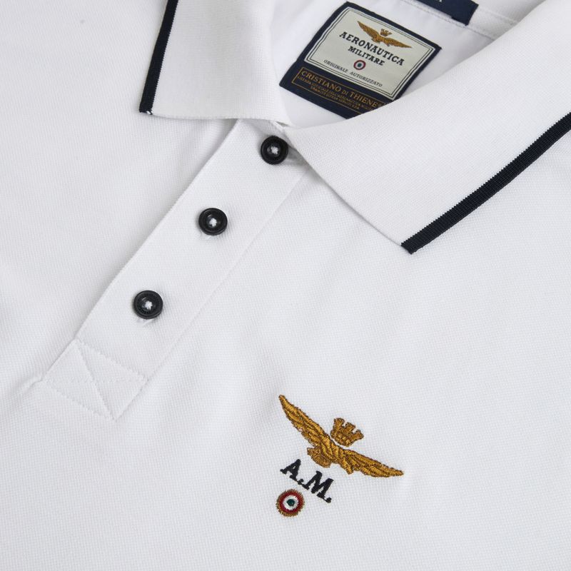 Мъжка поло тениска Aeronautica Militare 262PO1308UP00082 Polo off white 3