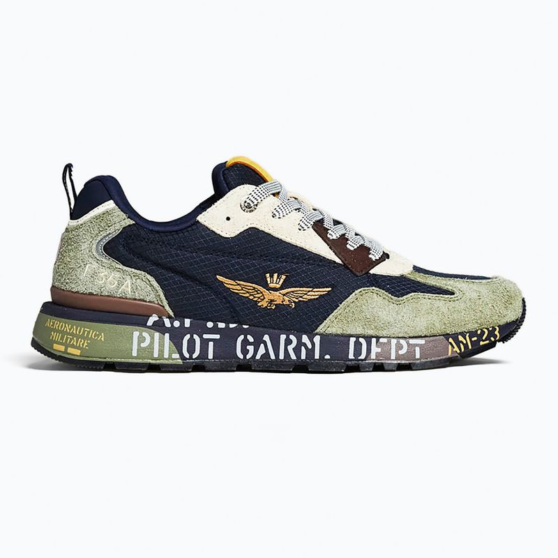 Мъжки обувки Buty Aeronautica Militare 262SC0276UCT03546 Furry verde/blu