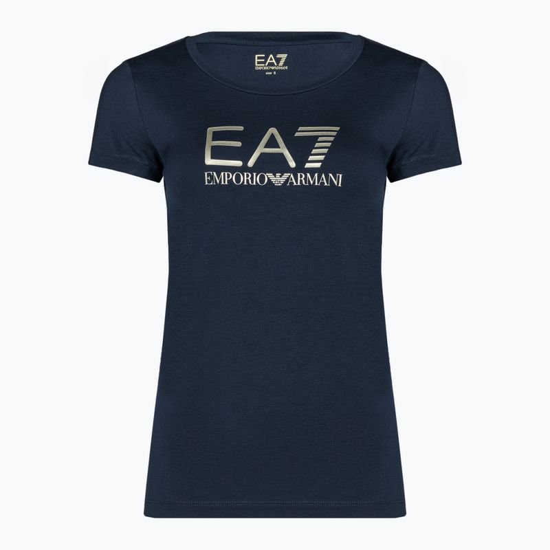 Дамска тениска EA7 Emporio Armani Train Shiny navy blue/logo light gold 