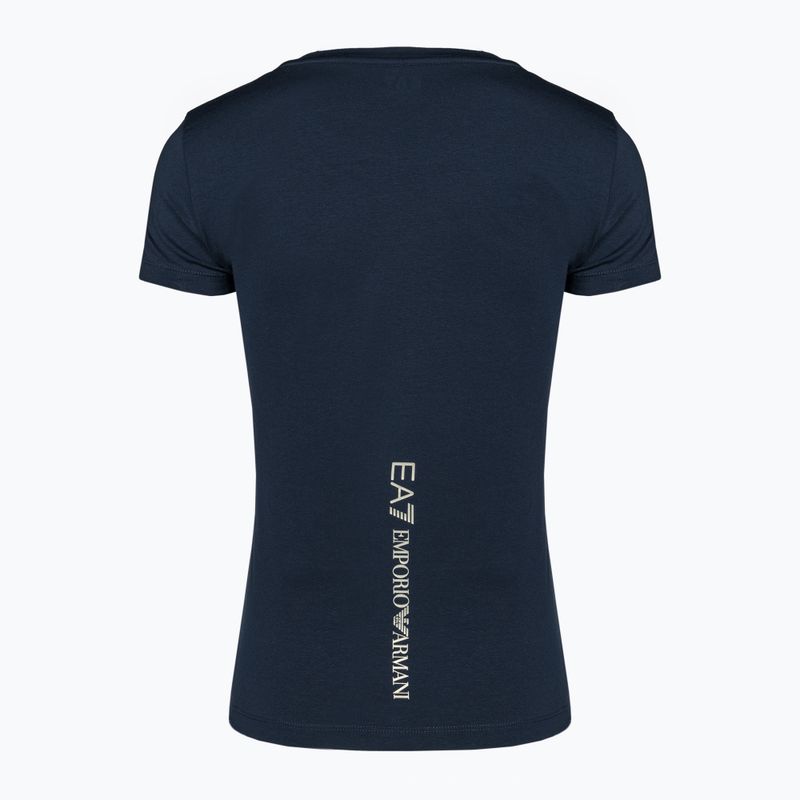 Дамска тениска EA7 Emporio Armani Train Shiny navy blue/logo light gold  2