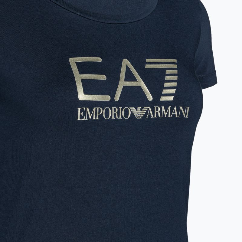 Дамска тениска EA7 Emporio Armani Train Shiny navy blue/logo light gold  3