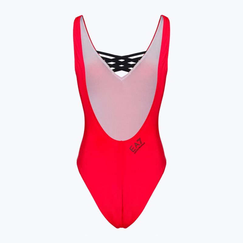 Дамски бански от една част EA7 Emporio Armani Water Sports BW Tape rosso 2