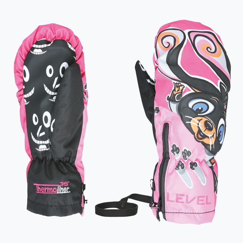 Детски скиорски ръкавици Level Lucky Mitt hot pink