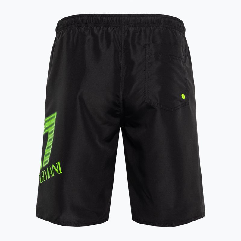 Мъжки шорти за плуване EA7 Emporio Armani Water Sport Logo Bermuda nero/fluo lime 2