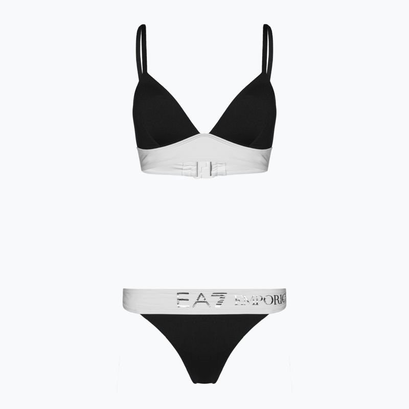 Дамски бански костюм от две части EA7 Emporio Armani Water Sports BW Maxi Logo bianco/nero