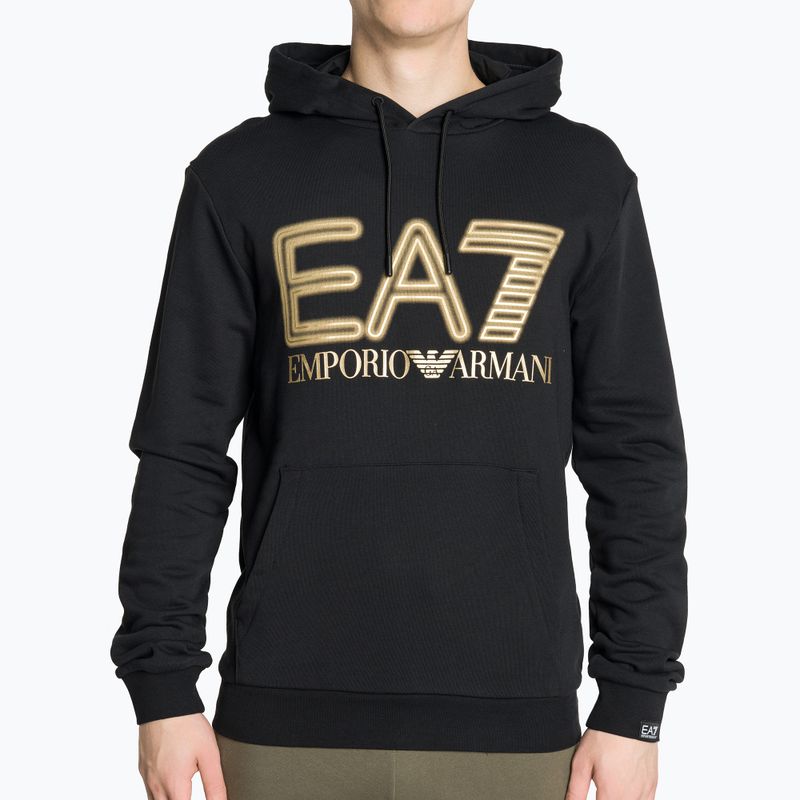 Мъжки суитшърт EA7 Emporio Armani Train Logo Series Oversize Logo Hoodie Coft black