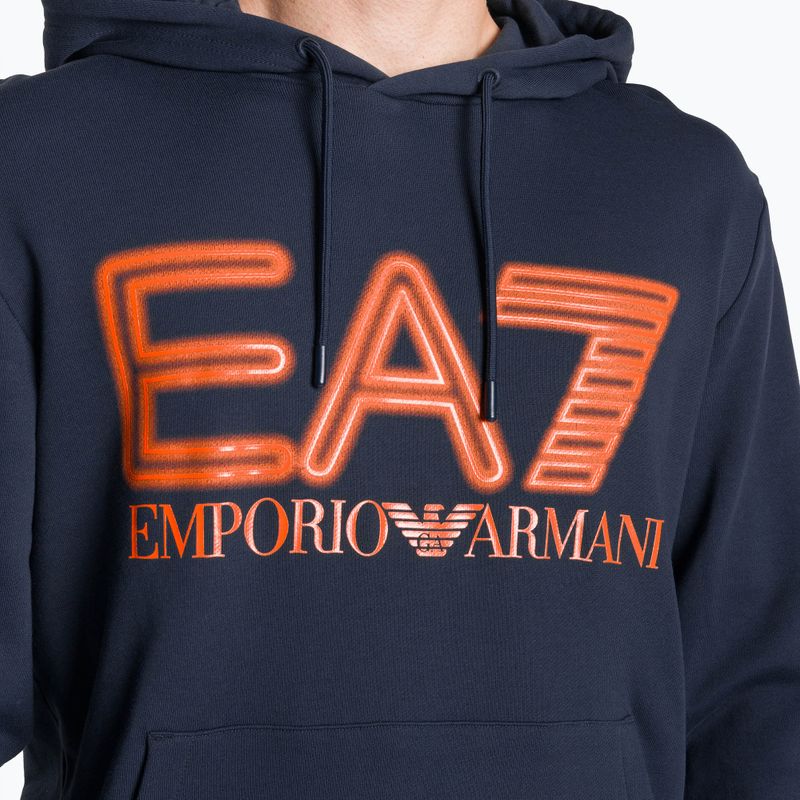 Мъжки суитшърт EA7 Emporio Armani Train Logo Series Oversize Logo Hoodie Coft navy blue 3