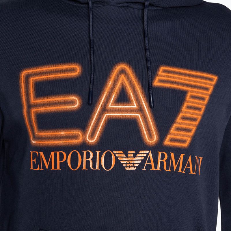 Мъжки суитшърт EA7 Emporio Armani Train Logo Series Oversize Logo Hoodie Coft navy blue 7