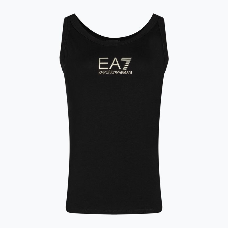 Дамски потник EA7 Emporio Armani Train Shiny black/logo light gold