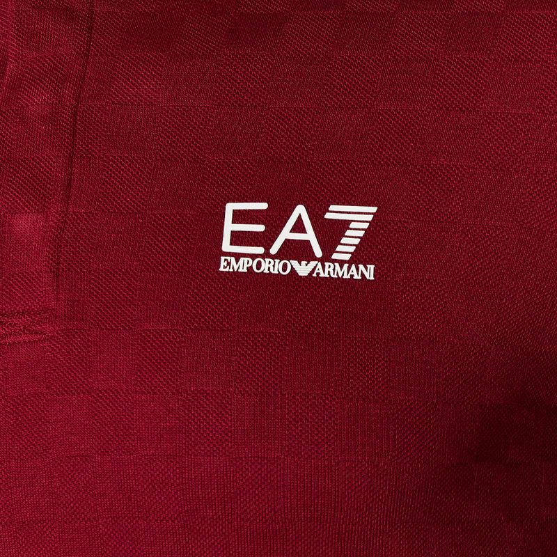 Мъжка риза EA7 Emporio Armani Golf Pro Polo Check syrah 3