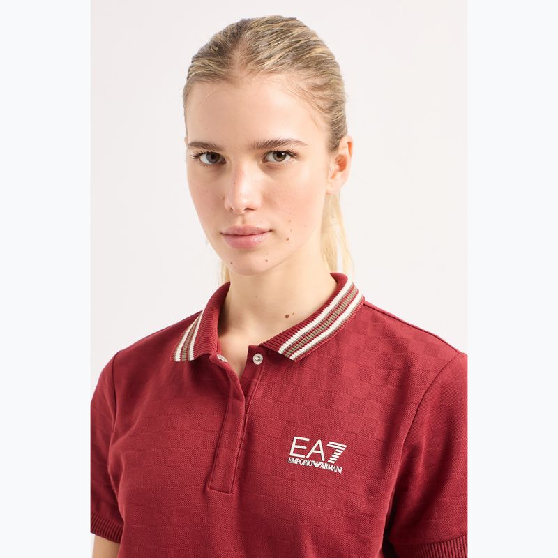 Дамска тениска EA7 Emporio Armani Golf Pro Polo Damier syrah 4