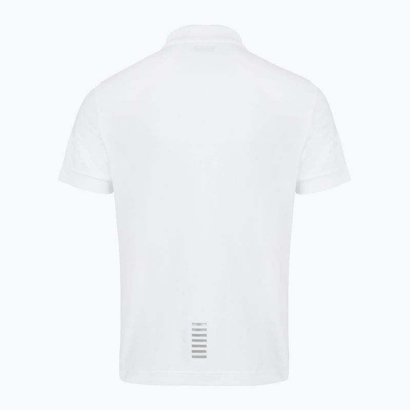 Мъжка поло риза EA7 Emporio Armani Core Identity бяла / сребърно лого 2
