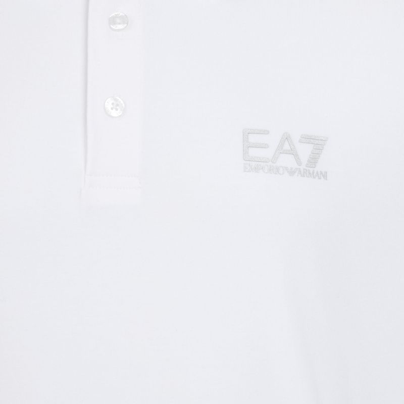 Мъжка поло риза EA7 Emporio Armani Core Identity бяла / сребърно лого 3