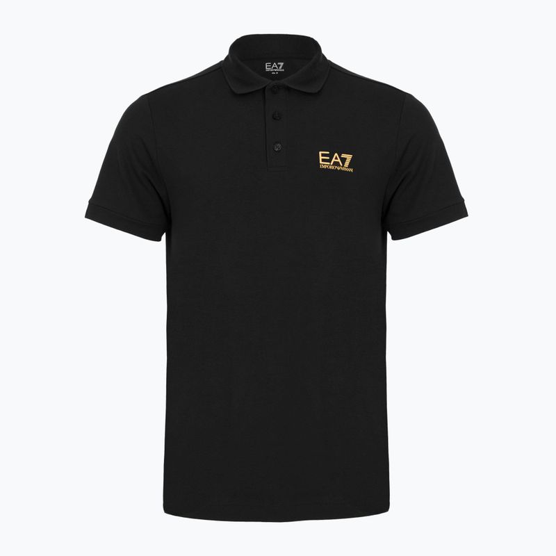 Мъжка тениска EA7 Emporio Armani Core Identity Polo black / gold logo
