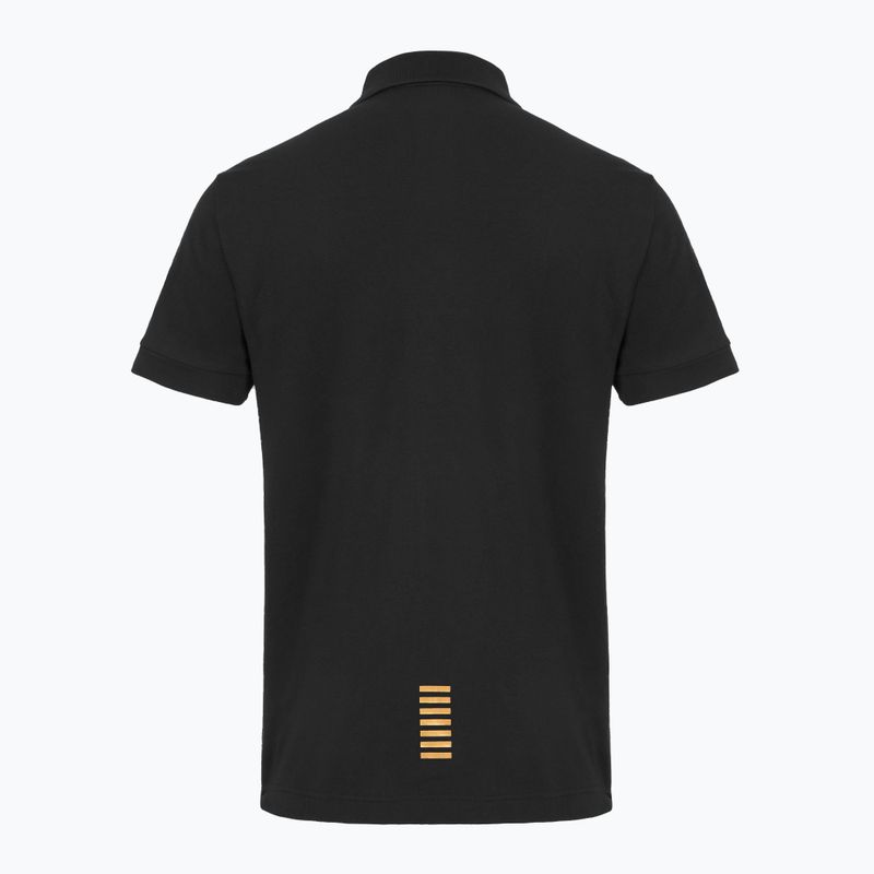 Мъжка тениска EA7 Emporio Armani Core Identity Polo black / gold logo 2