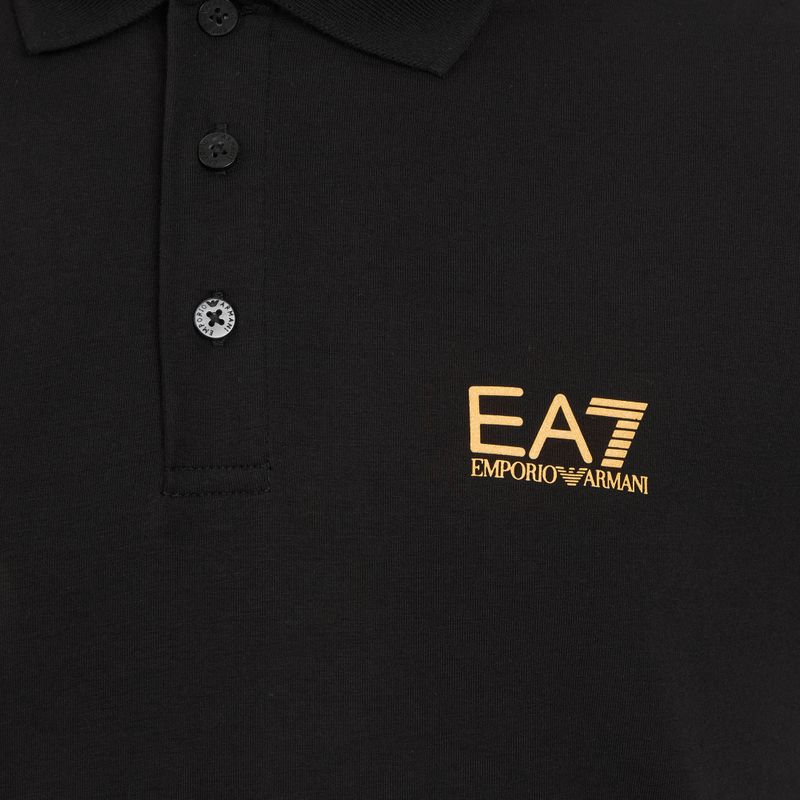 Мъжка тениска EA7 Emporio Armani Core Identity Polo black / gold logo 3