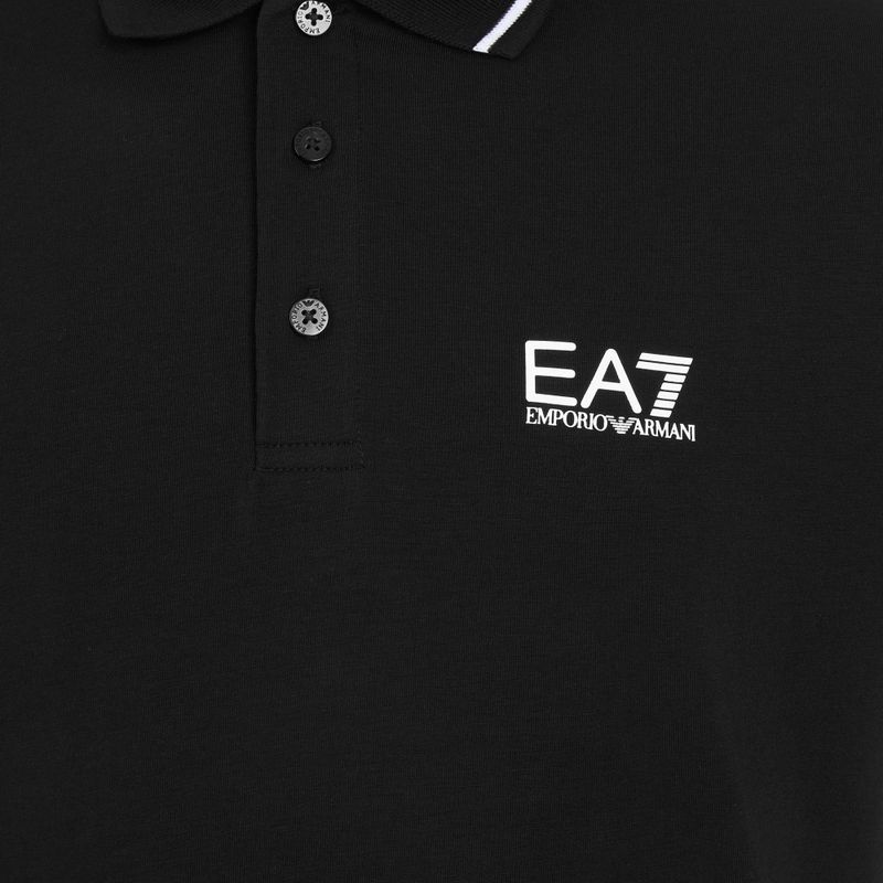 Мъжки EA7 Emporio Armani Core Identity Piqué Polo Shirt black 3